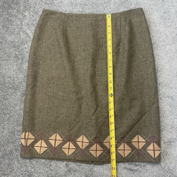 Loft Skirt Womens 8 Brown Wool Blend Lined Slit Business Casual Fall Autumn - Picture 5 of 7